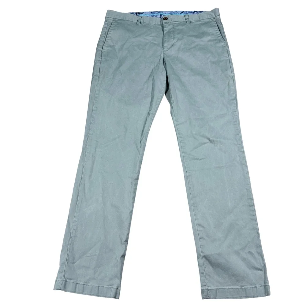 Tommy Bahama Chino Pants Mens 35x32 Sage Green Boracay Cotton Tencel Stretch - Picture 1 of 11